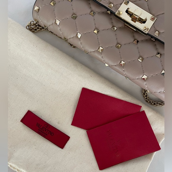 VALENTINO ROCKSTUD SPIKE NAPPA LEATHER CROSSBODY CLUTCH BAG - Picture 10 of 15